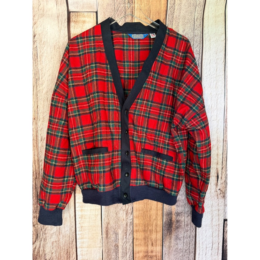 Pendleton Tartan Plaid Virgin Wool Jacket Blazer Medium Vintage Made in USA